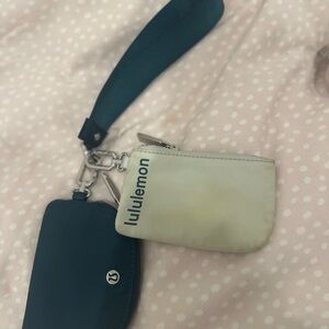 Green dual pouch wristlet